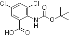 3,5-二氯-2-[[叔丁氧羰基]氨基]苯甲酸分子结构 (CAS 669713-58-0)