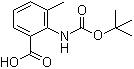 2-[叔丁氧羰基氨基]-3-甲基苯甲酸分子结构 (CAS 669713-59-1)
