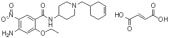 4-氨基-N-[1-(3-环己烯-1-基甲基)-4-哌啶基]-2-乙氧基-5-硝基苯甲酰胺富马酸盐分子结构 (CAS 67135-13-1)