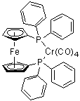 structure of CAS# 67292-31-3, [1,1'-Bis(diphenylphosphino)ferrocene-P,P']tetracarbonylchromium