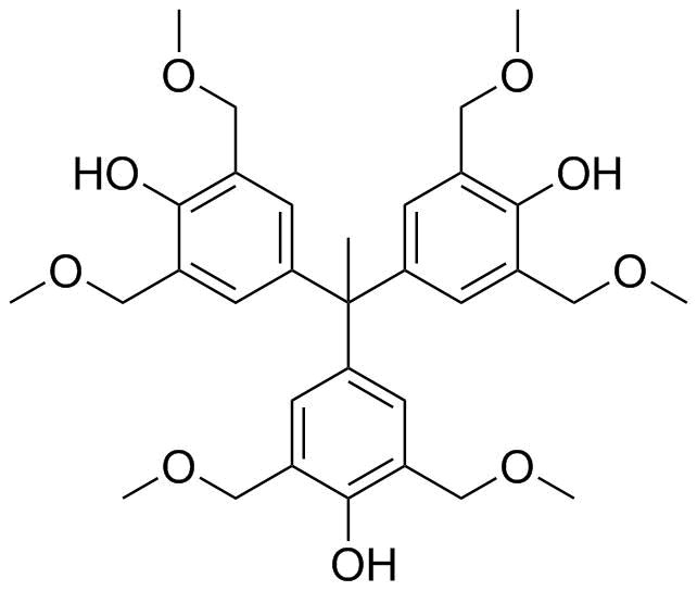 4,4',4''-(1,1,1-乙烷三基)三[2,6-双(甲氧基甲基)苯酚]分子结构 (CAS 672926-26-0)