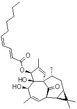 CAS 登录号：672941-64-9, 3-O-(2'E,4'Z-癸二烯酰基)-20-脱氧巨大戟醇