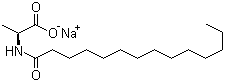 structure of CAS# 67395-95-3, Sodium N-tetradecanoyl-L-alaninate