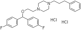 CAS # 67469-78-7, Vanoxerine dihydrochloride, GBR-12909 dihydrochloride, 1-(2-[Bis(4-fluorophenyl)methoxy]ethyl)-4-(3-phenylpropyl)piperazine dihydrochloride
