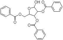 CAS # 67525-66-0, beta-D-Ribofuranose 2,3,5-tribenzoate, 2,3,5-Tri-O-benzoyl-beta-D-ribose, [4-(Benzoyloxy)-2-(benzoyloxymethyl)-5-hydroxyoxolan-3-yl] benzoate