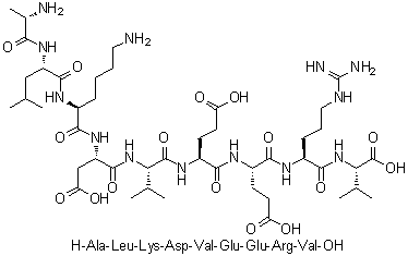 L-丙氨酰-L-亮氨酰-L-赖氨酰-L-alpha-天冬氨酰-L-缬氨酰-L-alpha-谷氨酰-L-alpha-谷氨酰-L-精氨酰-L-缬氨酸分子结构 (CAS 676594-88-0)