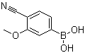 structure of CAS# 677777-45-6, 4-氰基-3-甲氧基苯硼酸