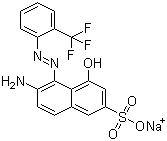 CAS # 67786-14-5 (12270-02-9;39280-63-2), Acid Red 337, 6-Amino-4-hydroxy-5-[2-[2-(trifluoromethyl)phenyl]diazenyl]-2-naphthalenesulfonic acid sodium salt