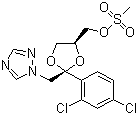 CAS 登录号：67914-86-7, cis-甲磺酸-[2-(2,4-二氯苯基)-2-(1H-1,2,4-三唑-1-基甲基)-1,3-二氧戊环-4-基]甲酯