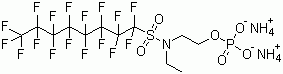 N-乙基全氟辛基磺酰胺基乙基磷酸酯二铵盐分子结构 (CAS 67969-69-1)