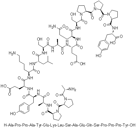 CAS # 680185-19-7, L-Alanyl-L-prolyl-L-prolyl-L-alanyl-L-tyrosyl-L-alpha-glutamyl-L-lysyl-L-leucyl-L-seryl-L-alanyl-L-alpha-glutamyl-L-glutaminyl-L-seryl-L-prolyl-L-prolyl-L-prolyl-L-tyrosine