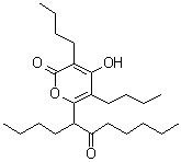 structure of CAS# 68112-21-0, 3,5-Dibutyl-6-(1-butyl-2-oxoheptyl)-4-hydroxy-2H-pyran-2-one