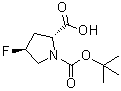 structure of CAS# 681128-50-7, (2R,4S)-1-(叔丁氧羰基)-4-氟吡咯烷-2-羧酸