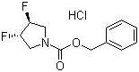 (3R,4R)-N-Cbz-3,4-二氟吡咯烷盐酸盐分子结构 (CAS 682359-79-1)