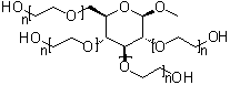 CAS # 68239-42-9, alpha-Hydro-omega-hydroxypoly(oxy-1,2-ethanediyl) ether with methyl beta-D-glucopyranoside (4:1)