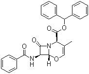 CAS # 68314-21-6, [2R-(2alpha,6alpha,7alpha)]-7-(Benzoylamino)-3-methyl-8-oxo-5-oxa-1-azabicyclo[4.2.0]oct-3-ene-2-carboxylic acid diphenylmethyl ester
