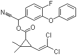 structure of CAS# 68359-37-5, Cyfluthrin