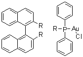 [mu-[[1,1'-联萘]-2,2'-二基双[二苯基膦]]]二氯化二金分子结构 (CAS 685138-48-1)