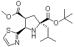 (2S,4S,5R)-2-(2-甲基丙基)-5-(2-噻唑基)-2,4-吡咯烷二甲酸 2-叔丁基 4-甲基酯分子结构 (CAS 687636-12-0)