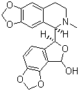 CAS # 6883-44-9, Egenine, (6R,8S)-6,8-Dihydro-6-[(5S)-5,6,7,8-tetrahydro-6-methyl-1,3-dioxolo[4,5-g]isoquinolin-5-yl]furo[3,4-e]-1,3-benzodioxol-8-ol, (+)-Decumbensine