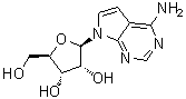 structure of CAS# 69-33-0, 4-氨基-7-(beta-D-呋喃核糖基)吡咯并[2,3-d]嘧啶