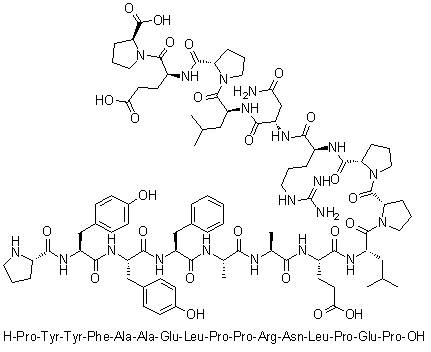 CAS # 691007-13-3, L-Prolyl-L-tyrosyl-L-tyrosyl-L-phenylalanyl-L-alanyl-L-alanyl-L-alpha-glutamyl-L-leucyl-L-prolyl-L-prolyl-L-arginyl-L-asparaginyl-L-leucyl-L-prolyl-L-alpha-glutamyl-L-proline