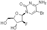 1-(2-脱氧-2-氟-beta-D-阿拉伯呋喃糖基)-5-溴胞嘧啶分子结构 (CAS 69123-93-9)