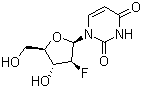 1-(2-脱氧-2-氟-beta-D-阿拉伯呋喃基)尿嘧啶分子结构 (CAS 69123-94-0)