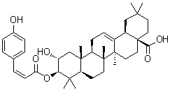 3beta-O-(顺式-对香豆酰基)山楂酸分子结构 (CAS 69297-40-1)