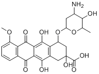 9-羧基多柔比星杂质分子结构 (CAS 69429-21-6)