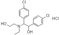 CAS # 6962-07-8, 4-Chloro-alpha-(4-chlorophenyl)-beta-[ethyl(2-hydroxyethyl)amino]benzeneethanol hydrochloride, NSC 33456