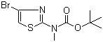 (4-溴噻唑-2-基)甲基氨基甲酸叔丁酯分子结构 (CAS 697299-87-9)
