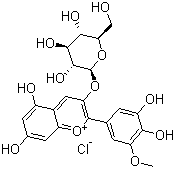 structure of CAS# 6988-81-4, 氯化矮牵牛素葡萄糖苷