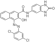 CAS # 6992-11-6, Pigment Brown 25, 4-[2-(2,5-Dichlorophenyl)diazenyl]-N-(2,3-dihydro-2-oxo-1H-benzimidazol-5-yl)-3-hydroxy-2-naphthalenecarboxamide