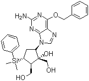 [(1S,2S,3S,5S)-5-[2-氨基-6-(苄氧基)-9H-嘌呤-6-基]-3-(二甲基苯基硅烷基)-1-羟基环戊烷]-1,2-二甲醇分子结构 (CAS 701278-05-9)