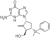 2-氨基-9-[(1S,3R,4S)-4-(二甲基苯基硅烷基)-3-羟甲基-2-亚甲基环戊基]-1,9-二氢-6H-嘌呤-6-酮分子结构 (CAS 701278-07-1)