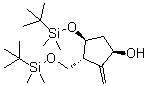 (1R,3R,4S)-4-[[(叔丁基)二甲基硅烷基]氧基]-3-[[[(叔丁基)二甲基硅烷基]氧基]甲基]-2-亚甲基环戊烷醇分子结构 (CAS 701278-56-0)