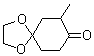 CAS # 702-69-2, 7-Methyl-1,4-dioxaspiro[4.5]decan-8-one, (±)-4,4-Ethylenedioxy-2-methylcyclohexanone, 4,4-(Ethylenedioxy)-2-methylcyclohexanone, 5,5-Ethylenedioxy-1-methylcyclohexan-2-one, NSC 113128