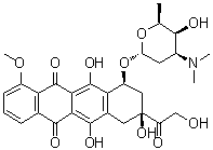 N,N-二甲基阿霉素分子结构 (CAS 70222-95-6)