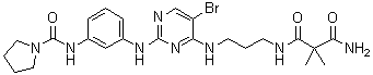 structure of CAS# 702676-93-5, N1-[3-[[5-Bromo-2-[[3-[(1-pyrrolidinylcarbonyl)amino]phenyl]amino]-4-pyrimidinyl]amino]propyl]-2,2-dimethylpropanediamide