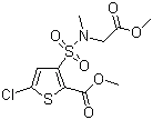 structure of CAS# 70374-38-8, 5-氯-3-(N-乙酸甲酯-N-甲基氨基磺酰基)-噻吩-2-甲酸甲酯