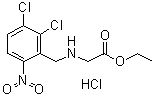 N-[(2,3-二氯-6-硝基苯基)甲基]甘氨酸乙酯单盐酸盐分子结构 (CAS 70380-50-6)