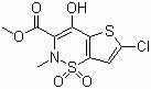 6-氯-4-羟基-2-甲基-2H-噻吩[2,3-e]-1,2-噻嗪-3-甲酸甲酯-1,1-二氧化物分子结构 (CAS 70415-50-8)