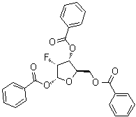 1,3,5-三-O-苯甲酰基-2-脱氧-2-氟-alpha-D-呋喃核糖分子结构 (CAS 704916-12-1)