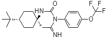 反式-9-叔丁基-4-亚氨基-3-[4-(三氟甲氧基)苯基]-1,3-二氮杂螺[5.5]十一烷-2-酮分子结构 (CAS 706813-22-1)