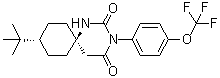 反式-9-叔丁基-3-[4-(三氟甲氧基)苯基]-1,3-二氮杂螺[5.5]十一烷-2,4-二酮分子结构 (CAS 706813-23-2)