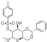 structure of CAS# 70774-92-4, 甲基 4,6-O-[(R)-苯基亚甲基]-alpha-D-吡喃葡萄糖苷 2-(4-甲基苯磺酸酯)