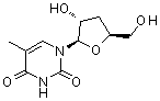 structure of CAS# 7084-29-9, 5-Methyl-3'-deoxyuridine