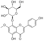 5,8,4'-三羟基-7-甲氧基黄酮 8-O-葡萄糖甙分子结构 (CAS 710952-13-9)