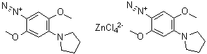 CAS # 71230-74-5, Bis[2,5-dimethoxy-4-(1-pyrrolidinyl)benzenediazonium] (T-4)-tetrachlorozincate